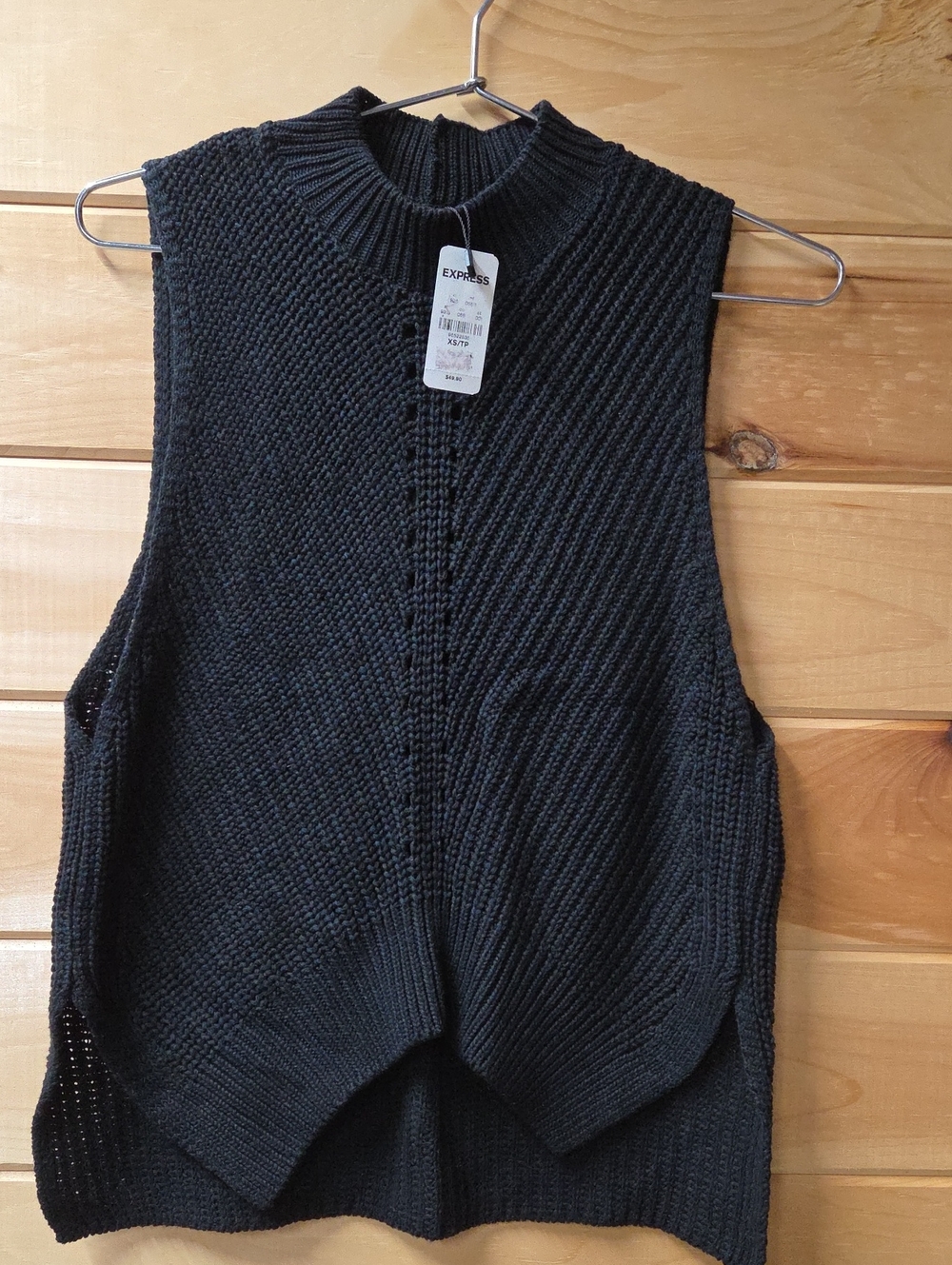 Express Black Sleeveless Turtleneck Knit Vest